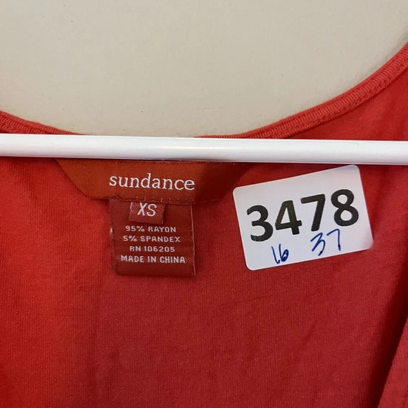 Sundance Womens Red Wrap Dress XS Dolman Sleeve Pleated Summer Basic Casual - Picture 2 of 7